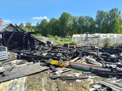 В Марий Эл 4 боевых отделения тушили пожар среди ночи