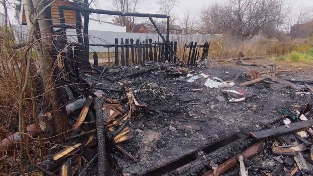 В СНТ «Дружба» Медведевского района пожар уничтожил садовый домик