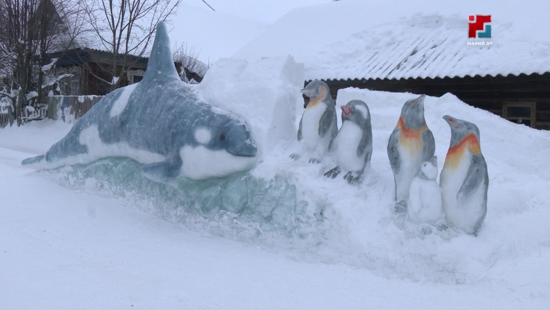 Снежные скульптуры Тымбаршевых сделали деревню Большая Мушка Сернурского района центром притяжения туристов